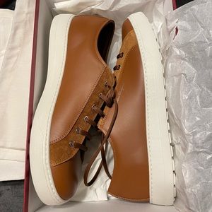 Ferragamo size 11 brown sneakers